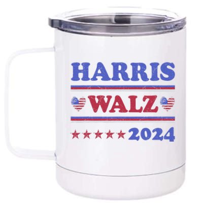 Harris Waltz 2024 Election Kamala Harris Tim Waltz 2024 12 oz Stainless Steel Tumbler Cup