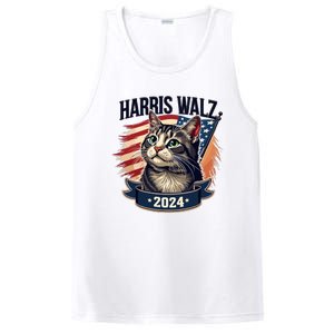 Harris Walz 2024 Funny Cat Kamala Harris Tim Walz Waltz PosiCharge Competitor Tank