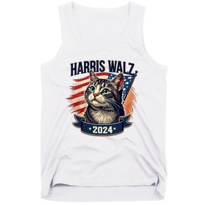 Harris Walz 2024 Funny Cat Kamala Harris Tim Walz Waltz Tank Top