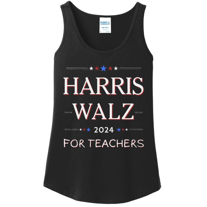 Harris Walz 2024 For Teachers Ladies Essential Tank