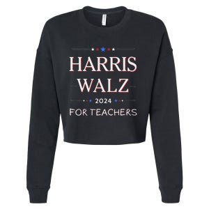 Harris Walz 2024 For Teachers Cropped Pullover Crew