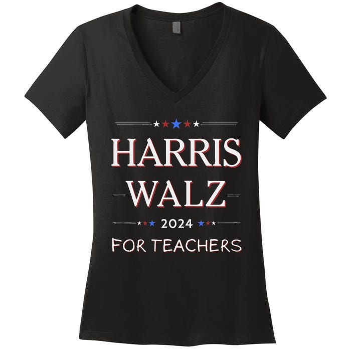 Harris Walz 2024 For Teachers Women's V-Neck T-Shirt