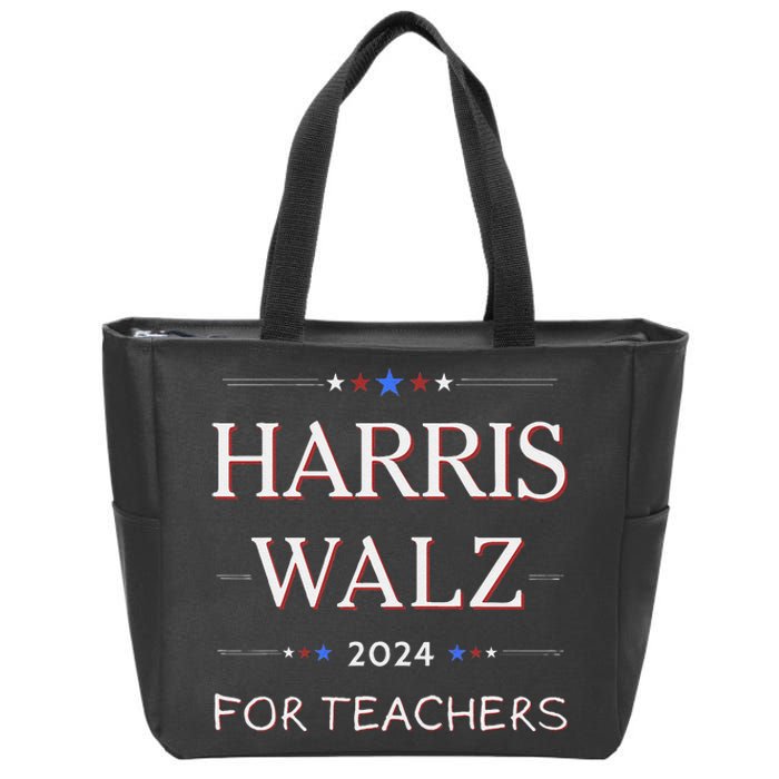 Harris Walz 2024 For Teachers Zip Tote Bag