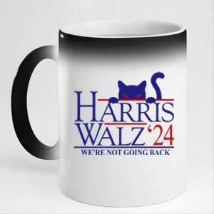 Harris Waltz 2024 Were Not Going Back Funny Cat Lady 11oz Black Color Changing Mug