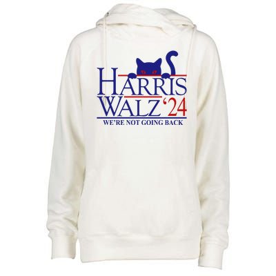 Harris Waltz 2024 Were Not Going Back Funny Cat Lady Womens Funnel Neck Pullover Hood