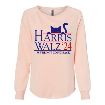 Harris Waltz 2024 Were Not Going Back Funny Cat Lady Womens California Wash Sweatshirt