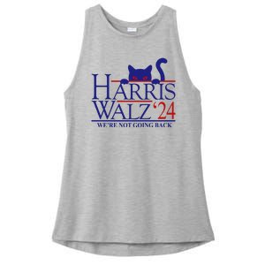 Harris Waltz 2024 Were Not Going Back Funny Cat Lady Ladies PosiCharge Tri-Blend Wicking Tank