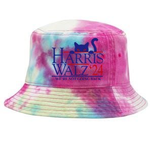 Harris Waltz 2024 Were Not Going Back Funny Cat Lady Tie-Dyed Bucket Hat