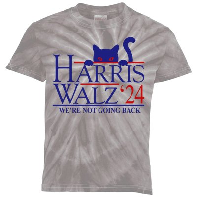 Harris Waltz 2024 Were Not Going Back Funny Cat Lady Kids Tie-Dye T-Shirt