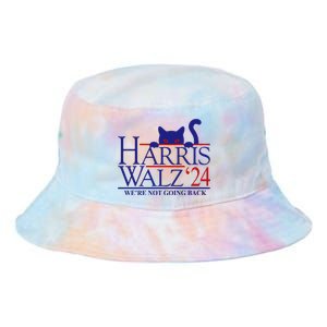 Harris Waltz 2024 Were Not Going Back Funny Cat Lady Tie Dye Newport Bucket Hat