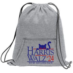 Harris Waltz 2024 Were Not Going Back Funny Cat Lady Sweatshirt Cinch Pack Bag