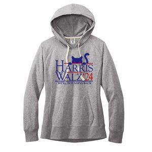 Harris Waltz 2024 Were Not Going Back Funny Cat Lady Women's Fleece Hoodie