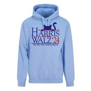 Harris Waltz 2024 Were Not Going Back Funny Cat Lady Unisex Surf Hoodie