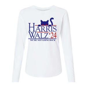 Harris Waltz 2024 Were Not Going Back Funny Cat Lady Womens Cotton Relaxed Long Sleeve T-Shirt