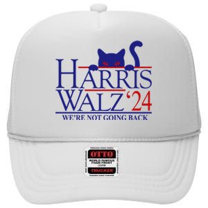 Harris Waltz 2024 Were Not Going Back Funny Cat Lady High Crown Mesh Back Trucker Hat