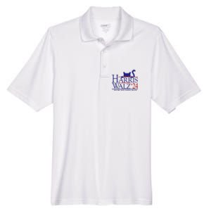 Harris Waltz 2024 Were Not Going Back Funny Cat Lady Men's Origin Performance Pique Polo