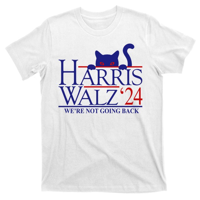 Harris Waltz 2024 Were Not Going Back Funny Cat Lady T-Shirt