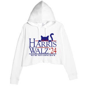 Harris Waltz 2024 Were Not Going Back Funny Cat Lady Crop Fleece Hoodie