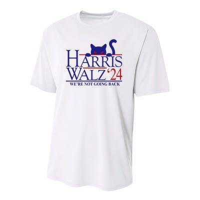 Harris Waltz 2024 Were Not Going Back Funny Cat Lady Youth Performance Sprint T-Shirt