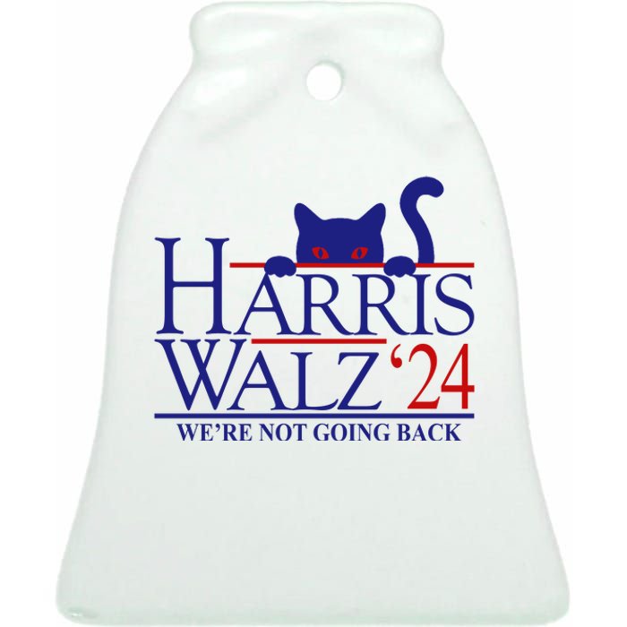 Harris Waltz 2024 Were Not Going Back Funny Cat Lady Ceramic Bell Ornament