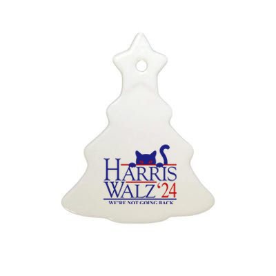 Harris Waltz 2024 Were Not Going Back Funny Cat Lady Ceramic Tree Ornament