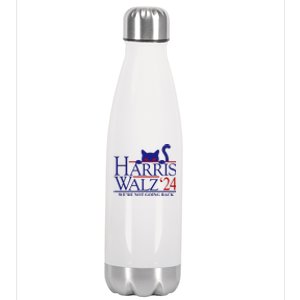 Harris Waltz 2024 Were Not Going Back Funny Cat Lady Stainless Steel Insulated Water Bottle