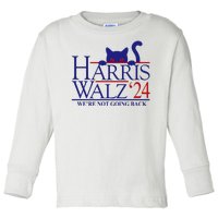 Harris Waltz 2024 Were Not Going Back Funny Cat Lady Toddler Long Sleeve Shirt