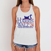 Harris Waltz 2024 Were Not Going Back Funny Cat Lady Women's Knotted Racerback Tank