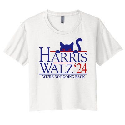 Harris Waltz 2024 Were Not Going Back Funny Cat Lady Women's Crop Top Tee