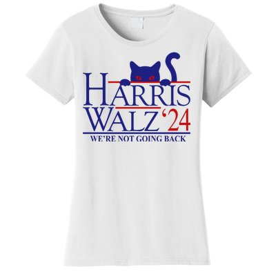 Harris Waltz 2024 Were Not Going Back Funny Cat Lady Women's T-Shirt