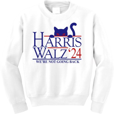 Harris Waltz 2024 Were Not Going Back Funny Cat Lady Kids Sweatshirt