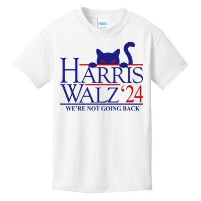 Harris Waltz 2024 Were Not Going Back Funny Cat Lady Kids T-Shirt