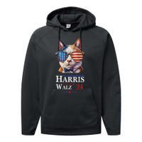 Harris Waltz 2024 Election Cat Ladies Kamala Harris Performance Fleece Hoodie