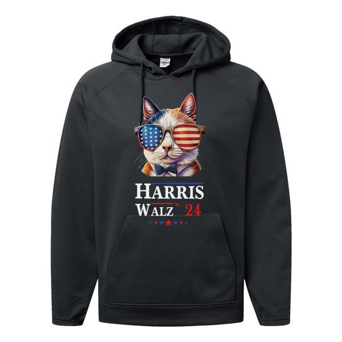 Harris Waltz 2024 Election Cat Ladies Kamala Harris Performance Fleece Hoodie