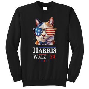 Harris Waltz 2024 Election Cat Ladies Kamala Harris Tall Sweatshirt