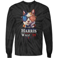 Harris Waltz 2024 Election Cat Ladies Kamala Harris Tie-Dye Long Sleeve Shirt