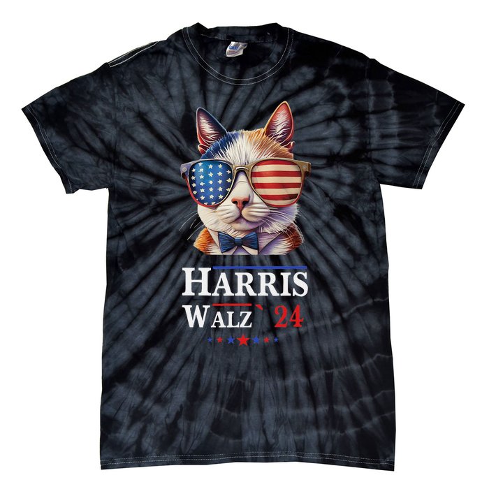 Harris Waltz 2024 Election Cat Ladies Kamala Harris Tie-Dye T-Shirt