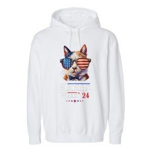 Harris Waltz 2024 Election Cat Ladies Kamala Harris Garment-Dyed Fleece Hoodie