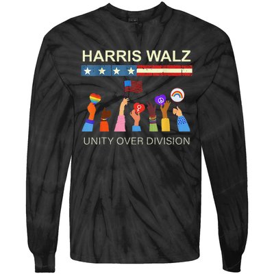 Harris Waltz 2024 Unity Over Division Tie-Dye Long Sleeve Shirt