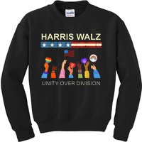 Harris Waltz 2024 Unity Over Division Kids Sweatshirt