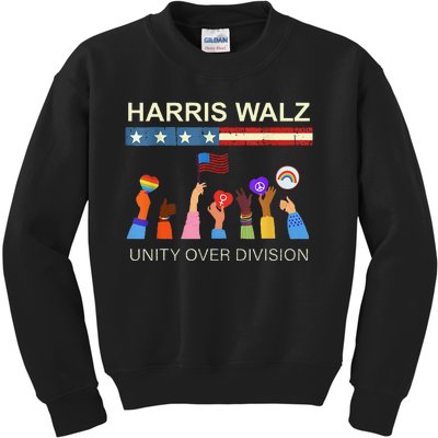 Harris Waltz 2024 Unity Over Division Kids Sweatshirt