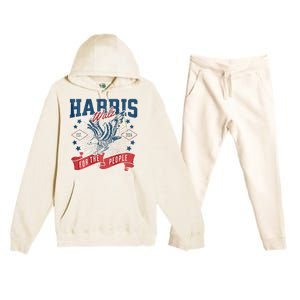 Harris Walz 2024 Election President Kamala Harris Tim Waltz Premium Hooded Sweatsuit Set