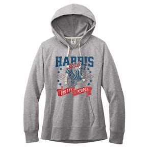 Harris Walz 2024 Election President Kamala Harris Tim Waltz Women's Fleece Hoodie