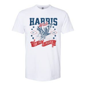 Harris Walz 2024 Election President Kamala Harris Tim Waltz Softstyle CVC T-Shirt