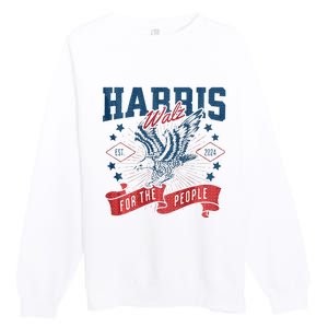 Harris Walz 2024 Election President Kamala Harris Tim Waltz Premium Crewneck Sweatshirt