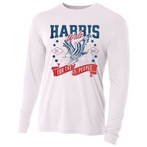 Harris Walz 2024 Election President Kamala Harris Tim Waltz Cooling Performance Long Sleeve Crew