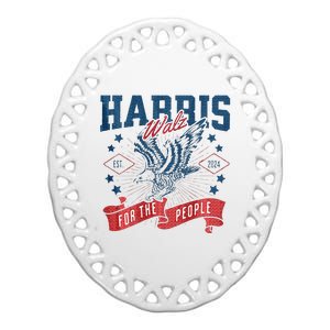 Harris Walz 2024 Election President Kamala Harris Tim Waltz Ceramic Oval Ornament