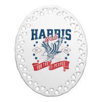 Harris Walz 2024 Election President Kamala Harris Tim Waltz Ceramic Oval Ornament