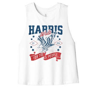 Harris Walz 2024 Election President Kamala Harris Tim Waltz Women's Racerback Cropped Tank