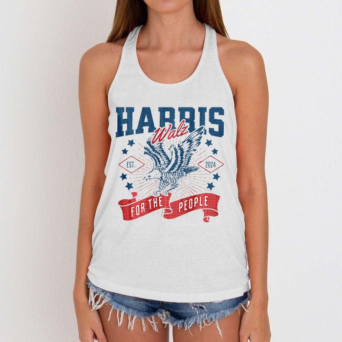 Harris Walz 2024 Election President Kamala Harris Tim Waltz Women's Knotted Racerback Tank